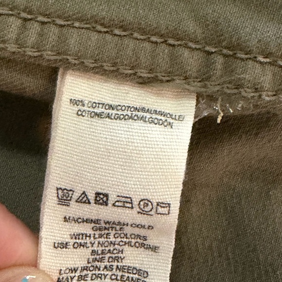 Free People Moonchild Distressed Denim Jacket - Olive - Picture 14 of 14